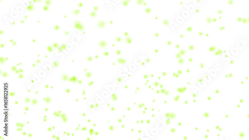 Transparent image with lime green particles