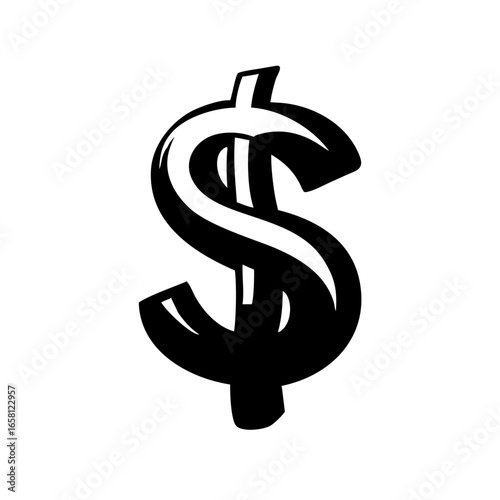 Gold dollar sign icon with doodle style, outline finance money wealth, currency economy profit investment business symbol with transparent background