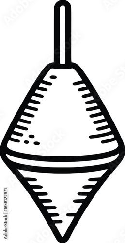 Hand drawn illustration of a fishing bobber on a white background