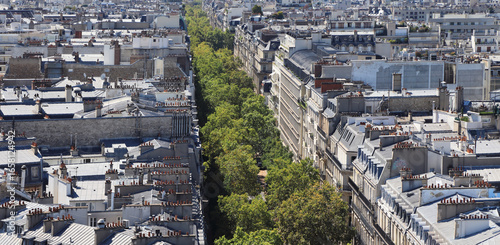 View on Paris from the top of the Triumphal Arc