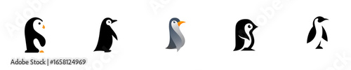 a vector set of penguin logo