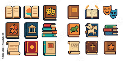 Pixel Literature Icons