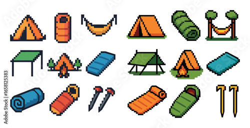 Pixel Camping Icons