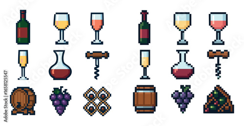 Pixel Wine Icons