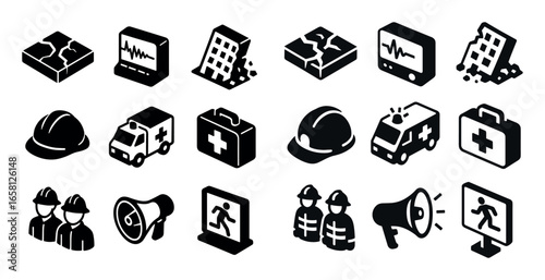 Isometric Earthquake Icons