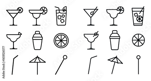 Minimal Cocktail Icons