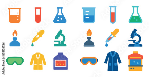 Colorful Chemistry Icons