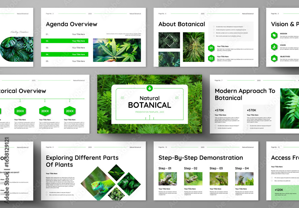 Powerpoint Botanical Natural Botanical Presentation Template Stock Template | Adobe Stock