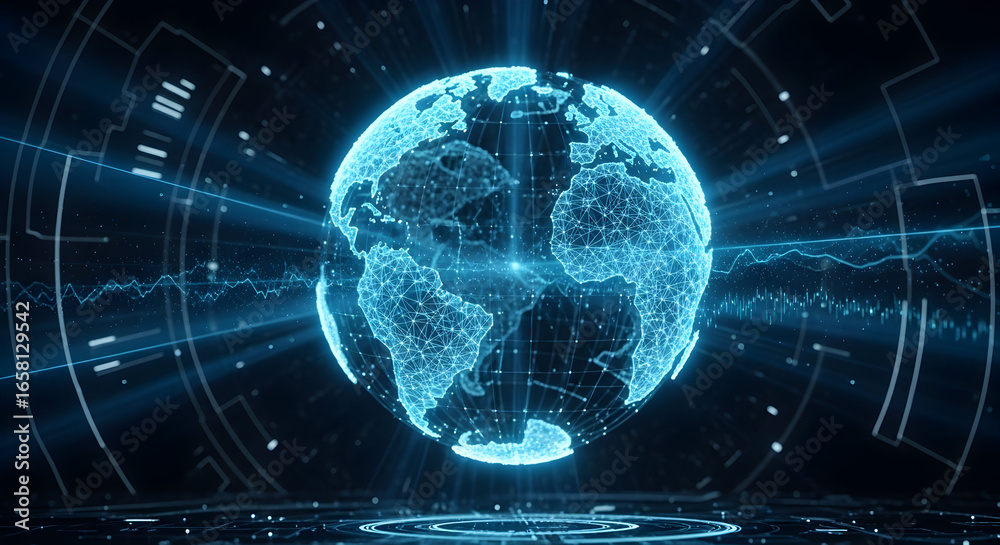 Obraz premium Digital earth graphic design element