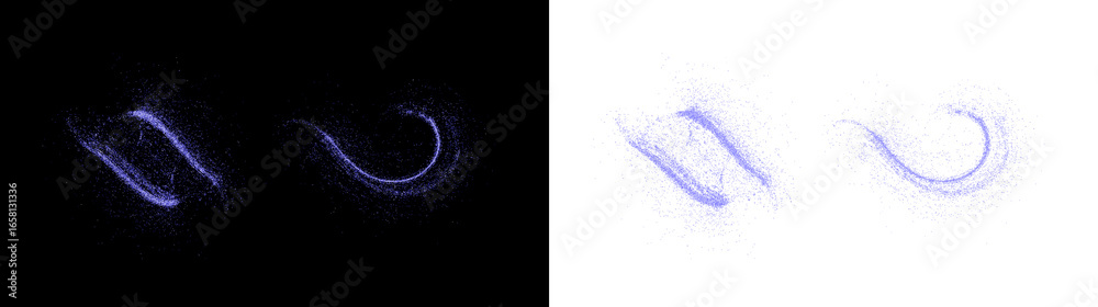 Fototapeta premium Glittering, particle, spark, splashing, confetti create glamour shine. PNG magic dust sparkles in Overlay with transparent glow. Luxury blue PNG effect perfect for festive and abstract design.