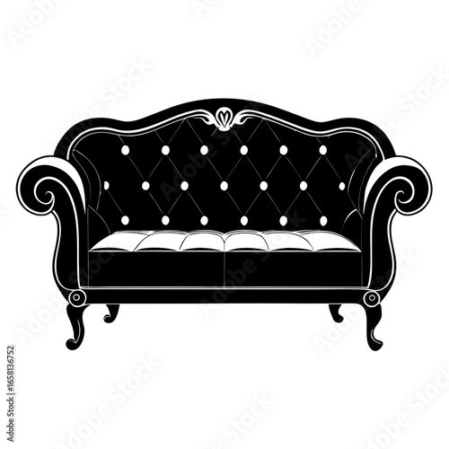 bohemian chesterfield sofa silhouette black-desig victor
