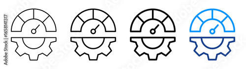 Key Performance Indicator Icon Different Style Outline Collection Set