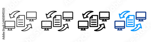 Data Sharing Icon Different Style Outline Collection Set