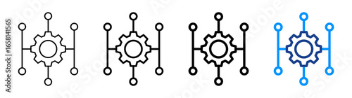 Algorithms Icon Different Style Outline Collection Set