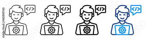 It Department Icon Different Style Outline Collection Set