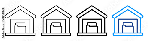 Data Warehouse Icon Different Style Outline Collection Set