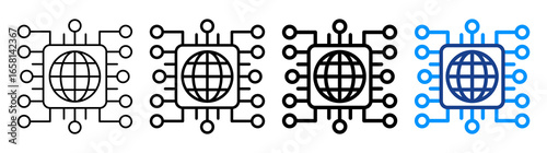 Network Technology Icon Different Style Outline Collection Set