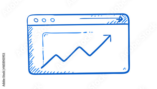 Blue graph on a black background showing upward trend