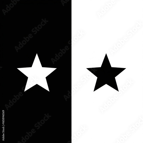 Minimalist Two-Tone Star Icon