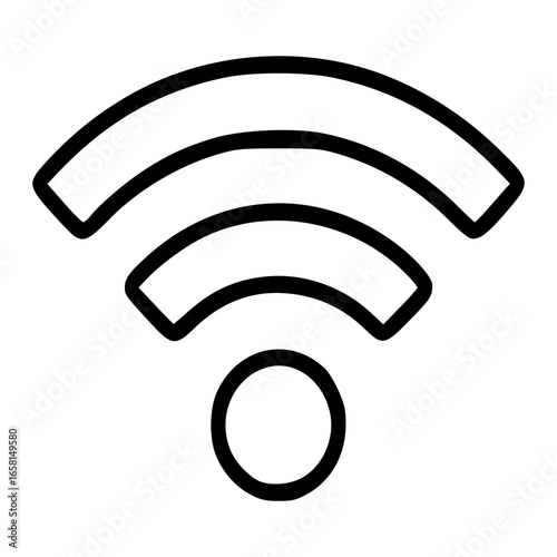 Vector Icon: Wifi Symbol for Wireless Internet and Network Connection