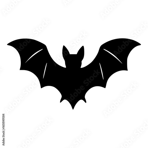 Bat Vector Icon Silhouette: Spooky Halloween Graphic Illustration