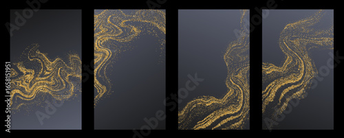 Vector Abstract Shiny Gold Glitter Background. For New Year, Merry Christmas, Birthday and Wedding greeting card and invitation. Luxury Background design