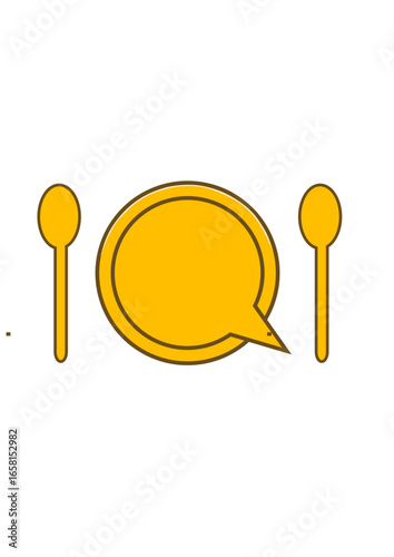 vector plate and spoon