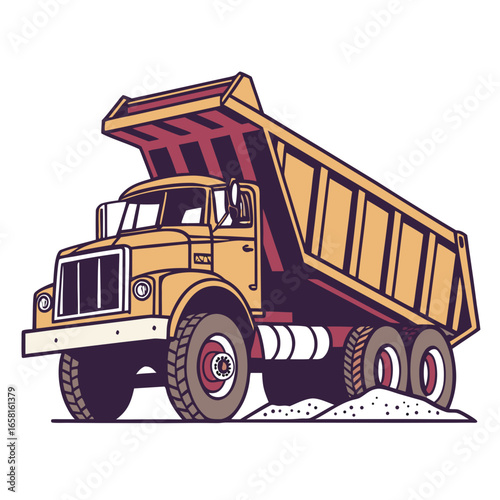 Vintage Dump Truck Illustration