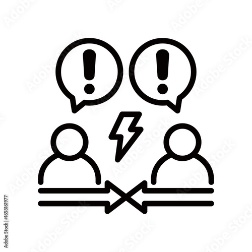 Conflict line icon
