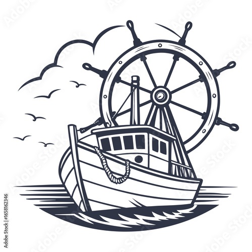 Nautical Adventure Ship Steering Wheel