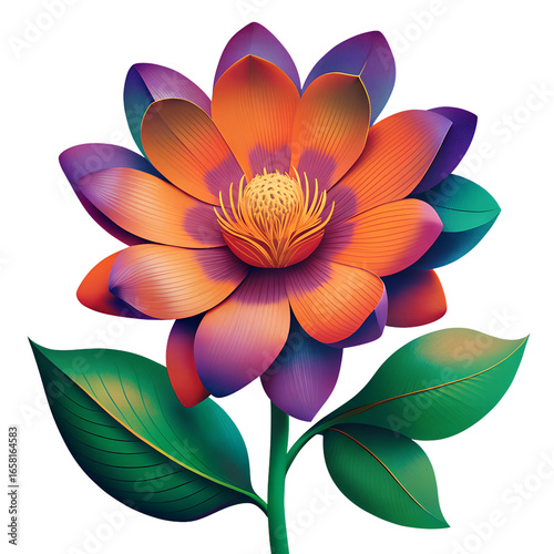 Sun flower with gradient  on transparant background. design illustration