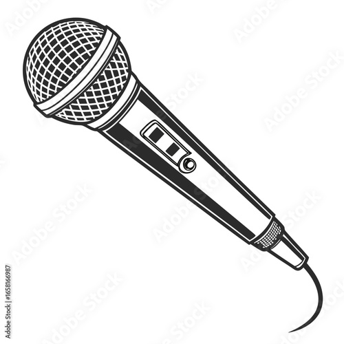 Vintage Microphone Illustration