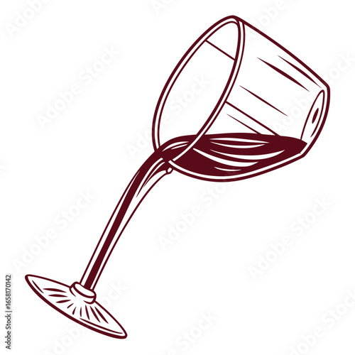 Spilling red wine from a glass