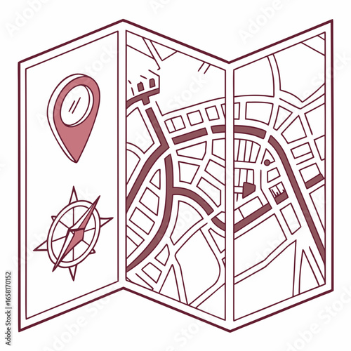 Travel Map with Location and Direction