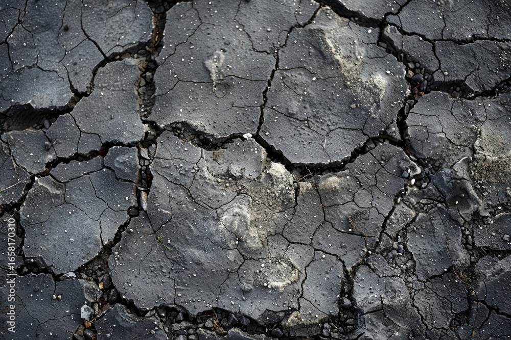 Obraz premium Photo of Flat black and old tarmac road surface. Background texture for backdrops or mapping