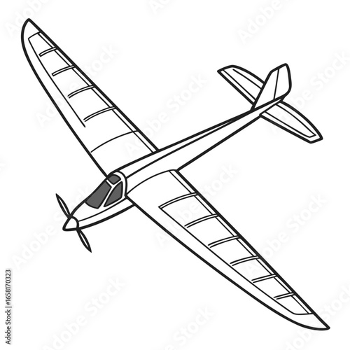 Elegant Motor Glider Conceptual Art