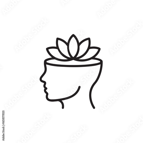 Mindfulness Icon Representing Mental Health Meditation Peace Calm Wellness Therapy and Inner Balance