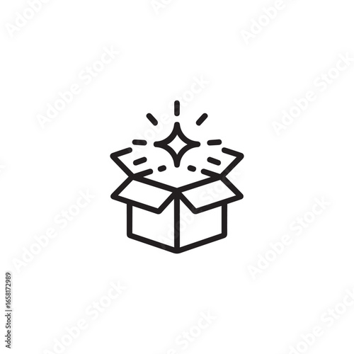 Magic Box Icon Representing Surprise Unboxing Gifts Creativity Packages and Special Delivery Moments