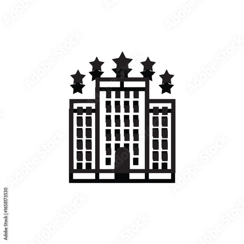 Luxury Hotel Icon Representing Hospitality Travel Accommodation Tourism and Five Star Services