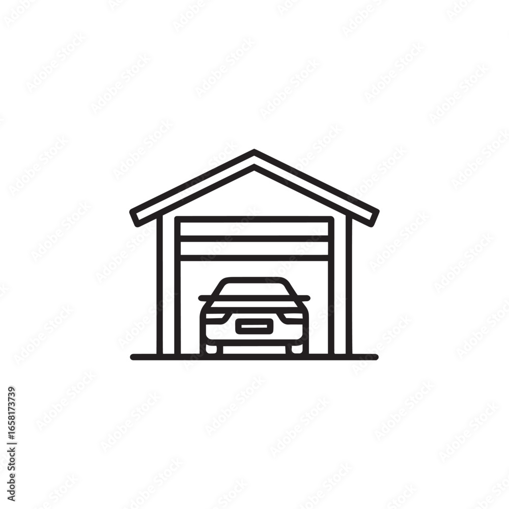 Garage Icon Featuring Car Parking Symbol Ideal for Storage Automotive Security and Home Design Garage Icon Featuring Car Parking Symbol Ideal for Storage Automotive Security and Home Design
