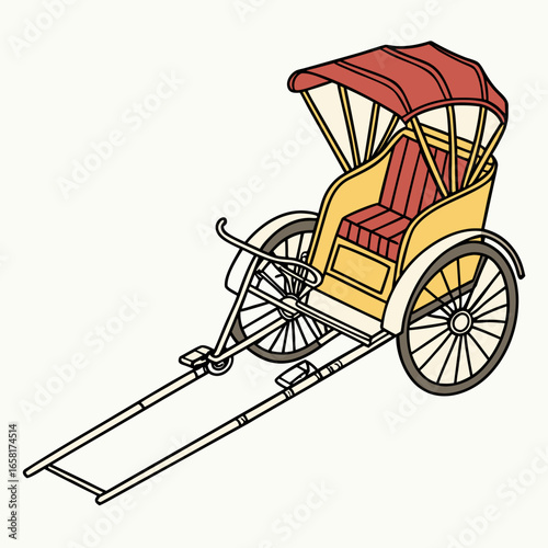 Colorful Rickshaw Transportation Illustration