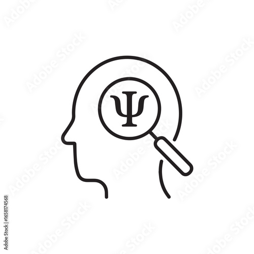 Psychology mind analysis icon