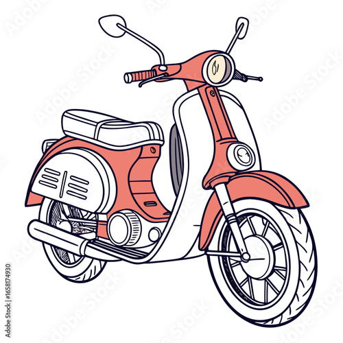 Retro Scooter Vector Illustration