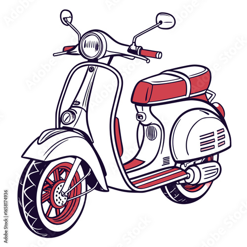 Vintage Scooter Illustration
