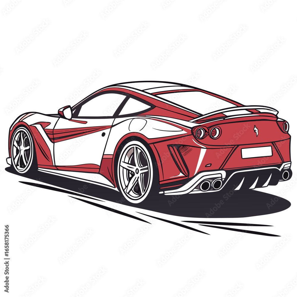 Fototapeta premium Sleek Performance Car Illustration