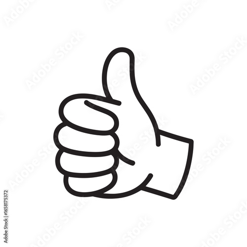 Thumbs up hand icon for approval and success