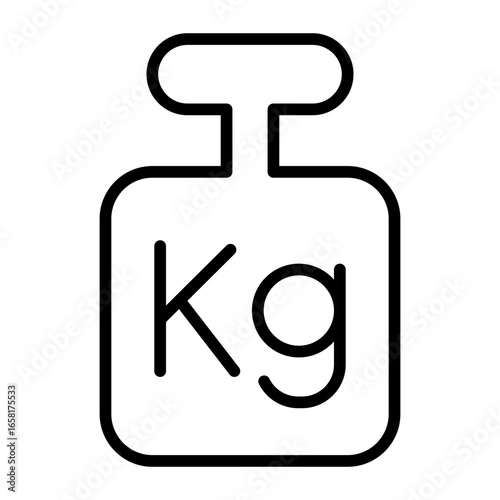 Package weight icon. Heavy package symbol. Cargo weight instruction label. Vector illustration. Outline Icon
