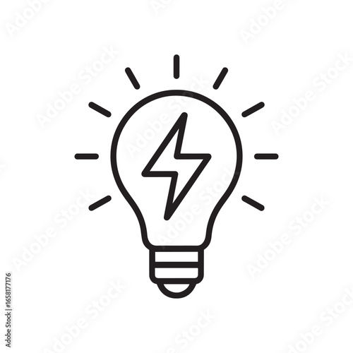 Light bulb icon with lightning bolt symbol