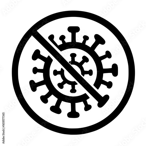 Stop the spread of disease, coronavirus symbol with prohibition sign, health and safety
