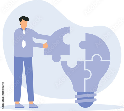 Problem solver and get solution to overcome difficulty,creativity or innovation to fix problem or trouble concept
